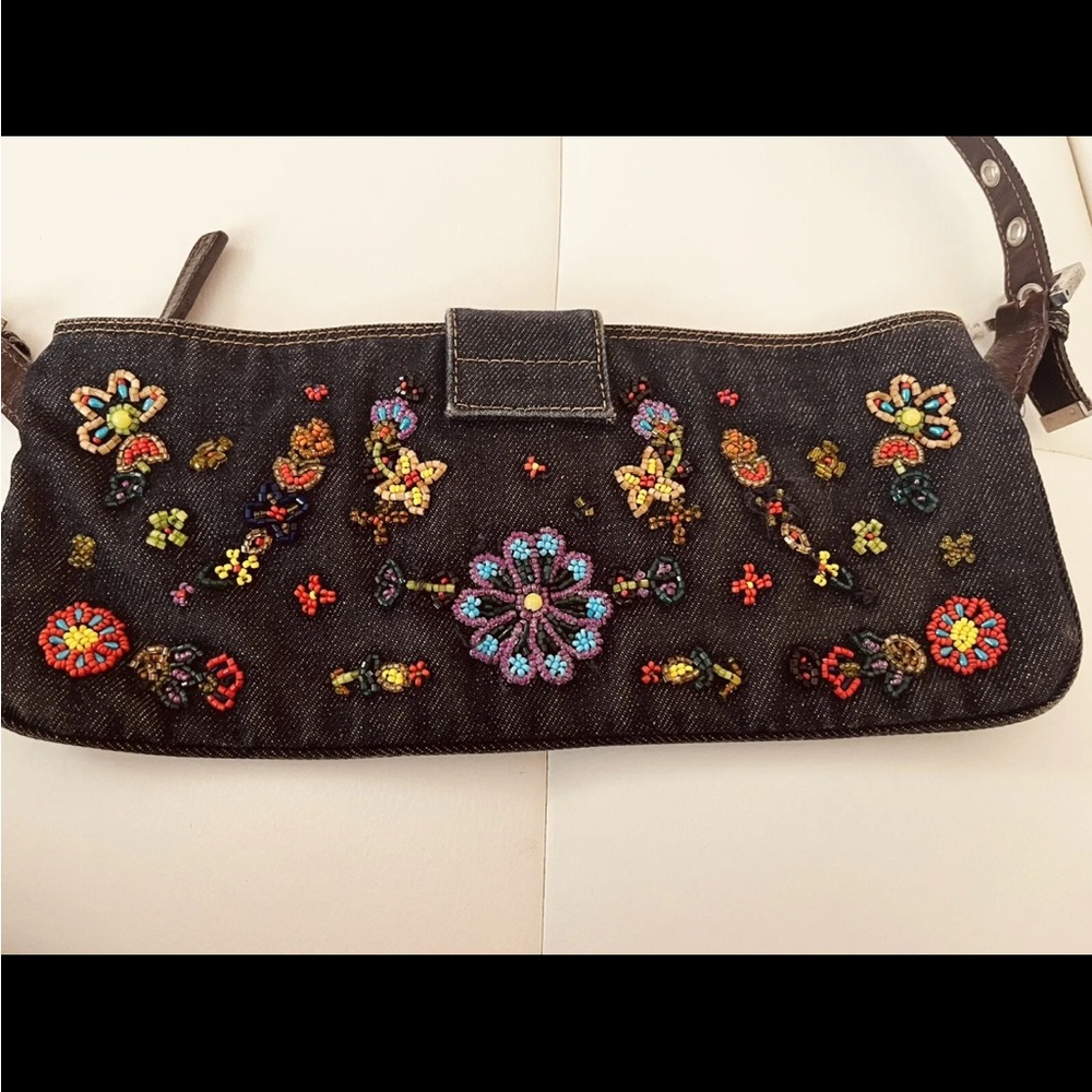 **SOLD**Authentic Fendi Denim Baquette purse handbag